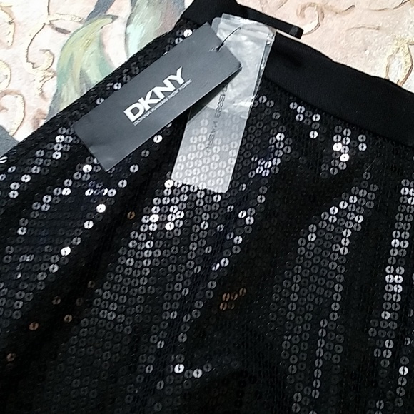 Dkny Dresses & Skirts - NWT! DKNY BLACK SILK SEQUIN SKIRT SIZE: 4